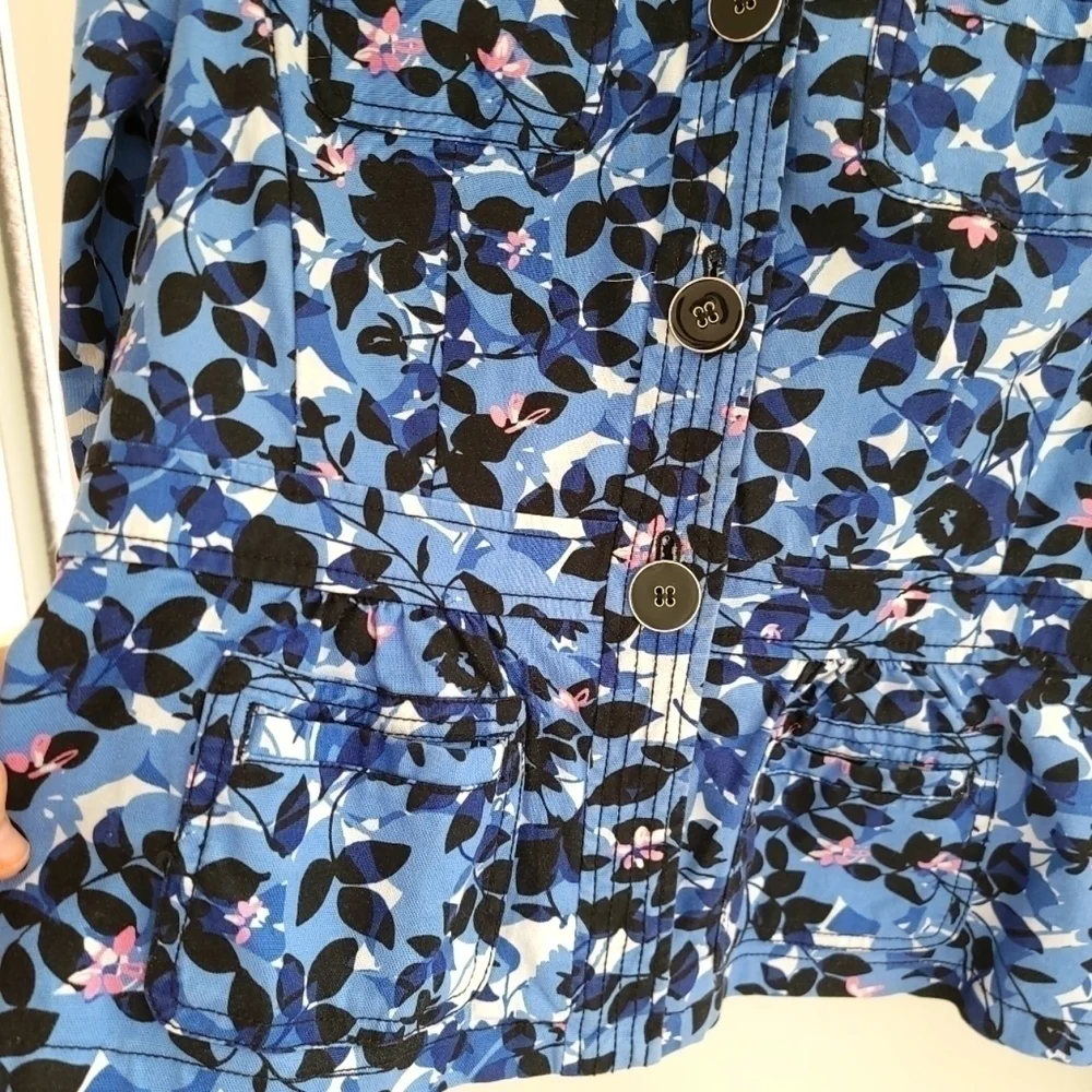CHARTER Club Blue Floral Jacket